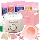 Waxing set für Gesicht Beine Ganzkörper: iFanzeTech Schmerzlos Waxing kit, Wachswärmer Wachsmaschine zur Haarentfernung mit 500g Waxing Perlen für Frauen Herren