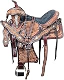 SUPREME SADDLERY Erwachsenen-Sattel, klassisch, hochwertig, handgefertigt, Leder, Premium-Rennsport-Pferd-Sattel, Reitsport, Komfort, Westernfass Zaumzeug, Größe 35,6 cm, Sitzfläche erhältlich.