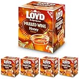 LOYD® Mulled Wine Tee Honig - 4 Box - 4 x (30g 10 Teebeutel) - Glühwein Früchtetee Tea Honey - Tea Aromatisiert Fruit Tea Cay