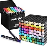 80 Farben Alkohol Stifte Set, Schnell Trocknende Marker Stifte Set, Meißel & Feine Doppelspitze Alkohol Marker, Hoher Farbechtheit Art Stifte zum Malen Schreiben Einfärben Markierung Skizzieren
