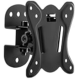 deleyCON Universal TV & Monitor Wandhalterung 13'-27' Zoll (33-69cm) - bis 20Kg & VESA 75x75 / 100x100mm - Neigbar + Schwenkbar - Wandabstand nur 75mm Küche Bad u. v. m.