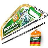 GRÜNTEK Bügelsäge MARLIN inkl 610 mm Sägeblatt; Bogensäge für frische Äste und nassen Holz; Comfort-Handsäge Gartensäge; ideal für Garten und Forstarbeiten; Preis-Leistungs-Sieger