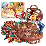 HAZARA Magic Montessori Play Toolbox ， Intelligente Montage Werkzeugkoffer Kinder Sicherheitsmaterial Werkzeugbank Kinder ， Werkzeugkasten Kinder Ab 2 Jahre,Brown