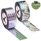 2 Rollen 80m x 2.4cm Vogelabwehr Vogelband, Vogelschreck Vogelabwehr, Reflektierendes Vogelabwehrband, Abwehrband Vogel Band Reflexion Reflektorband zur Vogelabwehr, für Protect Gärten Höfe Pflanze