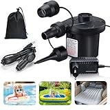 Elektrische Luftpumpe, Luftpumpe für Luftmatratze 2 in 1 Elektrische Pumpe Aufblasbar und Ablassen Tragbare Luftpumpe Elektrisch mit 3 Luftdüse für Matratze,Pool,Luftmatratze,Boot Schwimmring