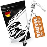 LOEVELOSI Fahrrad Schnellspanner extra leicht Hinterrad Achse, MTB, Trekking und Rennrad, Quick Release Fahrrad Achsen Set mit Schnellverschluss Schnellspannset Hinten Steckachse Hinterrad Silber