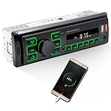 CAMECHO Autoradio mit Bluetooth 1 Din Digital Media Player Freisprecheinrichtung FM Radio Auto MP3-Player 4x45W Zwei USB/AUX-Eingang/SD/TF-Karte + Fernbedienung