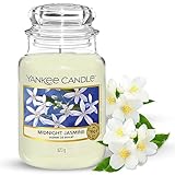 Yankee Candle Duftkerze im Glas (groß) – Midnight Jasmine – Kerze mit langer Brenndauer bis zu 150 Stunden