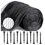 Teichnetz Feinmaschig, 2x5m Vogelnetze Vogelschutznetz, Taubennetz Balkon, Vogelschutznetz Engmaschig,Laubnetz, Obstbaumnetz,Vogelnetz,Katzennetz,Abdecknetz mit 12 Spießen, Schutznetz für Gartenteich