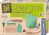 Kosmos 604608 AllesKönnerKiste Schnitzen Komplett-Set, mit Kinder-Schnitzmesser, Lindenholz-Block, Boot selber schnitzen, Schnitz-Set, Bastel-Set für Kinder ab 8 Jahre