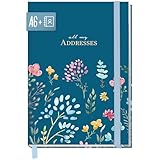 paper&you® Adressbuch A6+ mit Register A-Z und 120 g/m² Premium-Papier 'Happy Flower' Buch für Kontakte, Geburtstage & Passwörter - nachhaltig & klimafreundlich