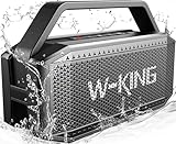 W-KING Bluetooth Lautsprecher Boxen Groß, 60W(100W Spitze) IPX6 Musikbox Lautsprecher Bluetooth Box -Tiefer Bass, Tragbarer Lautsprecher Outdoor Party Soundbox Boombox, Power Bank/40H/TF/AUX/EQ