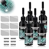 GMTEO Steinschlag Reparaturset Windschutzscheibe Reparaturset, Scheibenkleber Auto Glas Reparatur Set, Glasreparaturflüssigkeit Zur Reparatur Langer Rissen, Löchern, Rissen, Spinnennetzen (5 Stück)