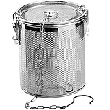 Gewürzsieb Aus Edelstahl - Gewürze Sieb, Gewürzfilter, Teefilter für Lose Kanne, Gross Teesieb für Teekanne, Tee Kugelsieb mit Tragekette und Haken - Küchen Kochzubehör
