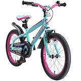 BIKESTAR Kinderfahrrad 18 Zoll für Mädchen und Jungen ab 5 Jahre | Kinderrad Urban Jungle | Fahrrad für Kinder Türkis & Berry | Risikofrei Testen