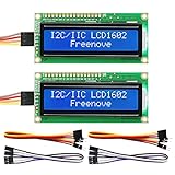 FREENOVE I2C IIC LCD 1602 Module (2 Pack), New Type TWI Serial 16x2 Display, Compatible with Arduino Raspberry Pi Pico ESP32 ESP8266