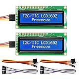 FREENOVE I2C LCD 1602 Module (2 Pack), New Type IIC TWI Serial 16x2 Display, Compatible with Arduino Raspberry Pi Pico ESP32 ESP8266