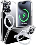 CASEKOO Magic Stand für iPhone 14 Pro Max Hülle für MagSafe [Militärschutz] [Unsichtbarer Ständer] Stoßfeste Handyhülle iPhone 14 Pro Max Case Crystal Clear Dünne Griffige Schutzhülle - Durchsichtig