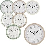 LS-LebenStil Vintage Wanduhr Küchenuhr 20cm Sand Beige Leicht Ablesbar Bürouhr Rund Retro Nostalgie ideal im Schlafzimmer Flur Büro Küche Wohnzimmer Esszimmer sehr leise mit großen Ziffern