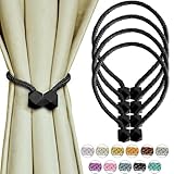 Yazikisa Schwarz Magnetische Vorhang Raffhalter 4 Stück Gardinenhalter Schnallen für Vorhänge Drapierte Halter Magnet Europäischen Schlafzimmer Bäder Dekoration Fenster Zubehör
