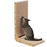 FUKUMARU Kratzbrett Katzen, 68 cm hohe L förmige Kratzpappe für Katzen, widerstandsfähig Katzenkratzbrett mit Ballspielzeug, Kratzmöbel aus hochwertiger Karton für Wand und Ecke, Groß