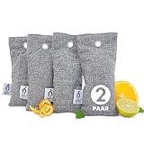 biped FRESH! Schuhdeo gegen Geruch und Schweiß - Schuhkissen mit Bambus Aktivkohle & Citrus Duft - Geruchsentferner für alle Schuhe und Sporttaschen z2812(4 Stück)