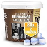 80 x 2-Phasen Reinigungstabletten für Jura Kaffeevollautomaten - Coffeeano Reinigungstabs für Jura Kaffeevollautomaten - Reiniger für Kaffeemaschinen