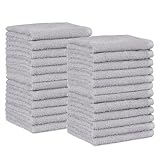 Amazon Basics Waschlappen Set, 100% Baumwolle Extra Saugfähig Schnelltrocknend, 30 x 30 cm, Grau, 24er-Pack