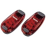 Hama LED-Sicherheitslicht 2er Set (Dauerlicht inkl. Batterie, Blinklicht ideal für Jogger, Schulkinder, Radfahrer) rot