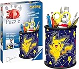 Ravensburger 3D Puzzle 11257 - Utensilo Pokémon Pikachu - 54 Teile - Stiftehalter für Pokémon Fans ab 6 Jahren, Schreibtisch-Organizer für Kinder, Pokémon Spielzeug, Pokémon Geschenk