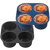 webake Groß Muffin Silikonform für Heißluftfritteuse 2 Stück 8cm Air Fryer Silikon Muffinform Airfryer Backform Muffinförmchen Cupcake Förmchen für Cupcakes, Kuchen, Pudding