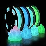 iSANMATE Filament 1.75 PLA, Glow in the Dark Filament Set 3D Drucker Filament PLA Grün/Blau/Blau Grün/Rainbow Filament 250g Spule x 4 Farbe, Maßgenauigkeit +/- 0.03 mm