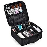 Kosmetiktasche Portable Reise Make Up Tasche,Professionelle MakeUp Organizer Schmink Aufbewahrung Kosmetische Box Wasserdicht Artist Schminktasche Train Case mit Einstellbaren Teiler