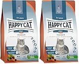 Happy Cat 70587 - Indoor Adult Atlantik Lachs - Katzen-Trockenfutter für ausgewachsene Katzen und Kater - 300 g Inhalt (Packung mit 2)