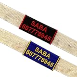 Personalisierbarer Halsband-ID-Tag bestickter Aufnäher für Hunde – Klettverschlüsse – zum Aufnähen / Aufnähen – besticktes Abzeichen/Patch