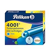 Pelikan® Tintenpatrone 4001® TP/6 - türkis, 6 Patronen; Packungsinhalt: 6 Patronen