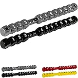 TUNIRO 2 Stück Tischfussball Torzähler für Kickertisch in Würfelform, nummeriert von 1 bis 10, schwarz/Silber, Tischkicker Toranzeige