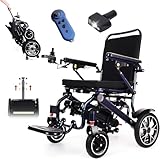 Tripaide 30KM(Nur 19KG) 2025 Neu Ferngesteuerter Rollstuhl mit 2 x 8AH-Akkus und Rollstuhlabdeckung, Elektro Rollstuhl Faltbar Leicht Elektrorollstuhl, E Rollstuhl mit straßenzulassung