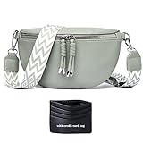 YISUOHOOM Bauchtasche Damen Umhängetasche klein Crossbody Bag Stylisch Brusttasche Kleine Handtasche Hellgrün Geschenke für Frauen