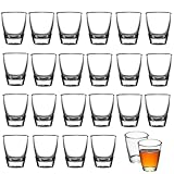 FEADBYT 24 Stück Schnapsgläser Glas, 35ml Eierförmiges Weinglas, Hartglasbecher,Direkter Trinkbecher, mit Dickem Boden, für Schnäpse, Wodka, Ouzo, Sambuca