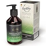 DaniChou Massageöl Neutral 250ml - Ohne Parfüm - Für empfindliche Haut - Vitalstoffreiches Körperöl - Mit Jojobaöl & Mandelöl - 100% Naturkosmetik - Regenerierender Pflegeeffekt für straffe Haut