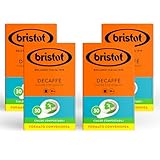 Bristot, 120 Decaffeinato Espresso-Kaffekapseln - Mischung aus entkoffeiniertem Kaffee, mit feinem Aroma und schokoladigen Nachgeschmack - 4 Packungen mit je 30 Kapseln
