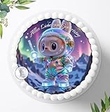 Tortenaufleger Tortenbild Tortendeko Fototorte, für Jungen,Mädchen zum Geburtstag, Essbares Foto Fondant, Ø 20cm - 2646z