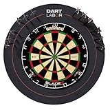 Dart Labor Vlies Catchring anthrazit ø 69 cm | Wandschutz | Platz für 12 Darts in Vorstanzungen | Aufbewahrung von Steeldarts + Softdarts | Recyclingpolyester | Made in Germany