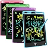 Electight 4 Stück LCD Schreibtafel für Kinder 8.5 Zoll, Maltafel Zaubertafel Wiederverwendbare, Schreibtablett mit Abschließbar Löschen-Taste, Lernspielzeug Geschenk für Jungen Mädchen 3 4 5 6 7Jahre