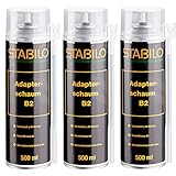 3x Stabilo Adapterschaum B2-500ml | Montageschaum | Bauschaum | PU Schaum | Füll- und Dämmschaum | 3 Stück