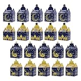 Healeved 20 Stück Ramadan Geschenkboxen aus Recyclingkarton mit Griff Eid Mubarak Süßigkeitenboxen für Snacks Kekse Gastgeschenke Stabile Ramadan Partyausstattung