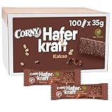 Haferriegel Corny Haferkraft Kakao | Vollkorn & Vegan | Hafer & Cacao | 100er-Karton Bulk | Snack für Tagung, Meeting, Ausflug | 100 x 35 g