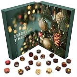 Hallingers Weihnachtsstimmung - Veganer Adventskalender Pralinen Geschenk handmade teils mit Alkohol aus Schokolade vegan (Box) - Adventskalender Neuheiten & Adventskalender befüllen | Glückwunsch Cha