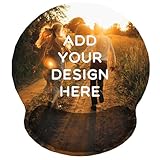 Benutzerdefiniertes Mauspad mit Handgelenkstütze, ergonomisches personalisiertes Mauspad, fügen Sie personalisiertes Foto und Text hinzu, rutschfeste Unterseite, Komfort-Gelkissen für Büro und Gaming